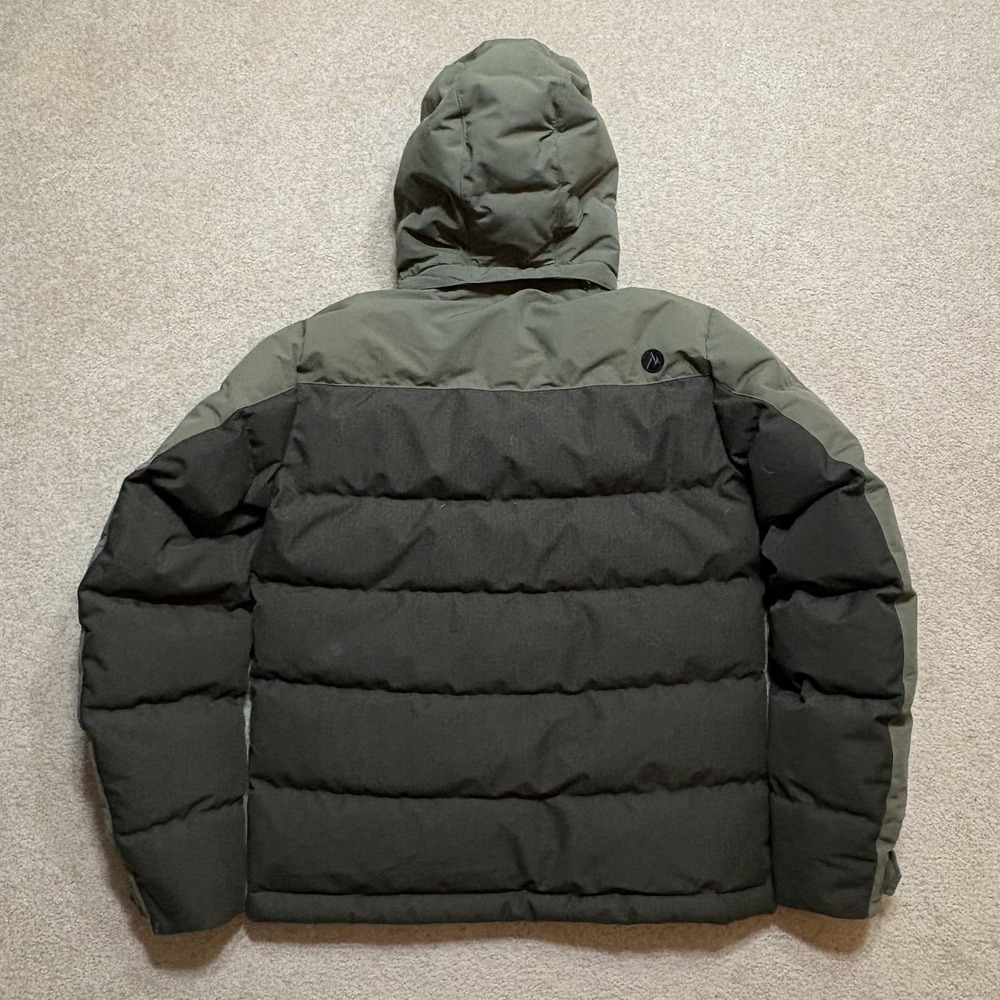 Marmot Fordham 700 Down Puffer Jacket Mens Medium Green Hooded Winter Gorp - Picture 2 of 16